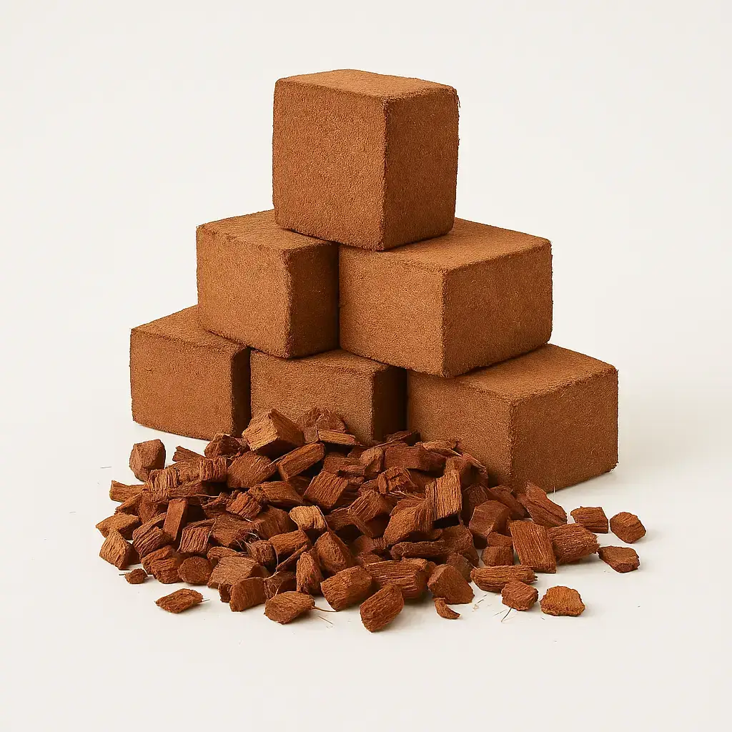Washed coco husk chips substrate blend
